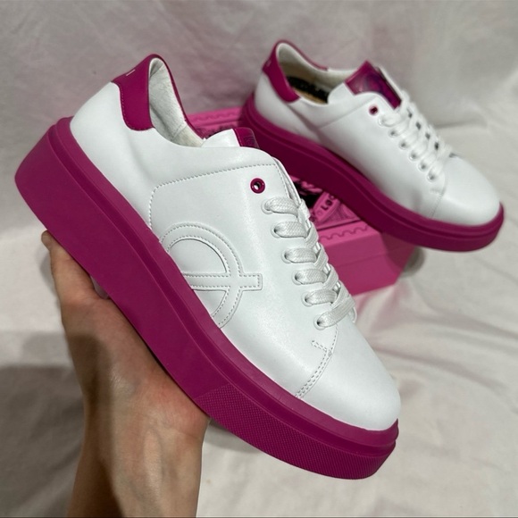 Nicki Minaj Loci The Pink Print White Fushia Purple Shoes New Womans Designer - Picture 4 of 12